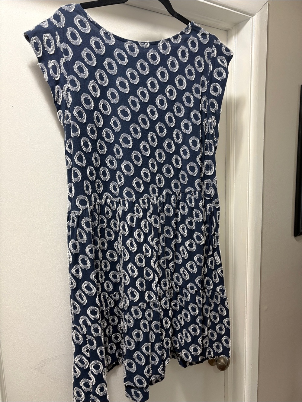 Maeve Navy Blue and White Mini Dress